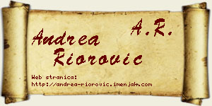 Andrea Riorović vizit kartica